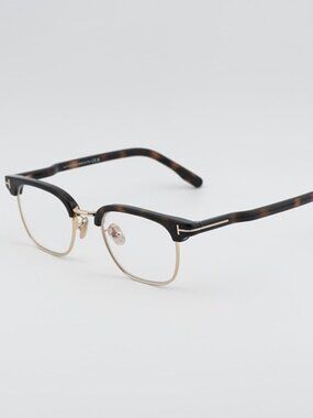 Tom Ford FT5932-D-B 052 Eyeglasses Havana 47mm Square Frame, Blue Light Block